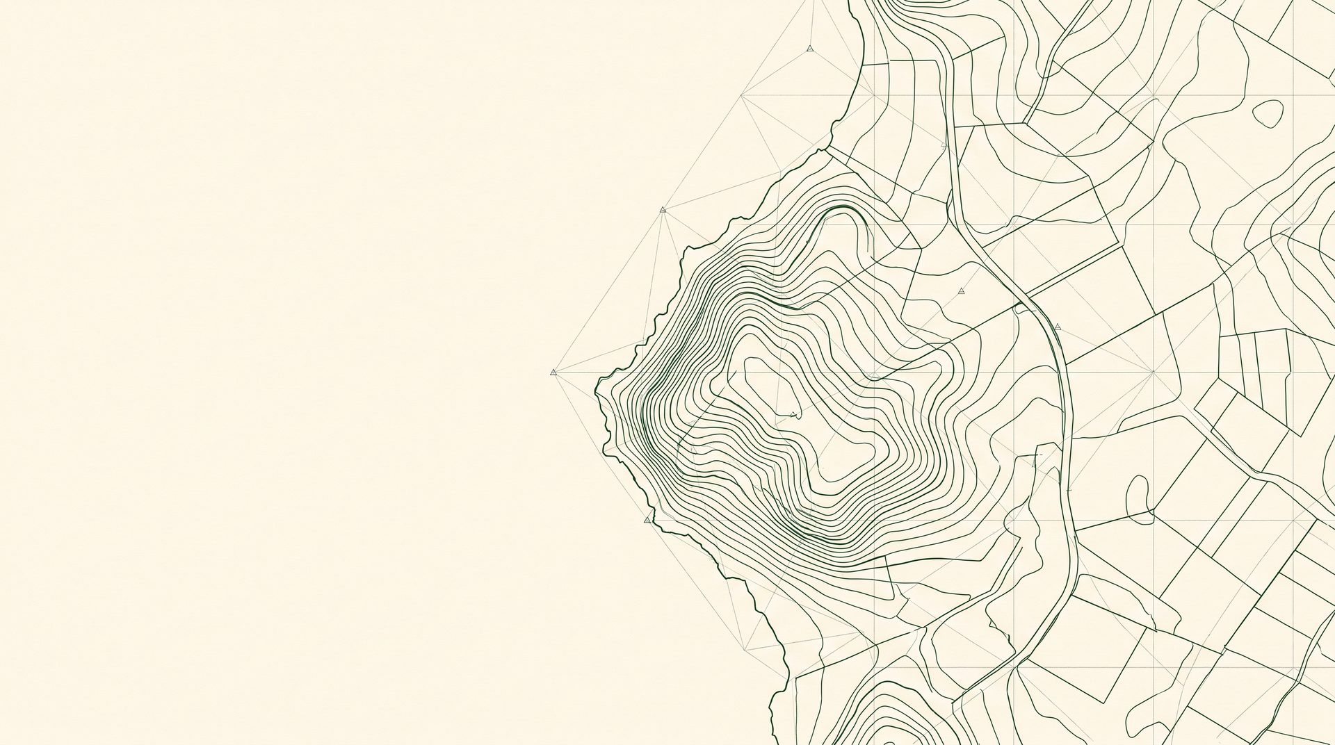 Abstract topographic line art representing land, jurisdiction and structure